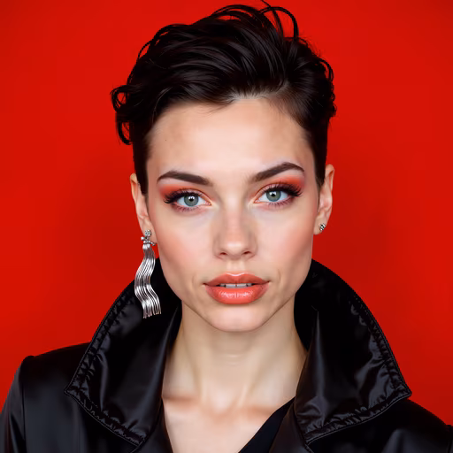 Red Background Portrait
