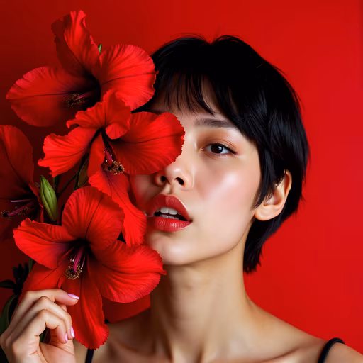 Red Bloom Portrait
