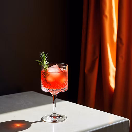Red Cocktail with Rosemary