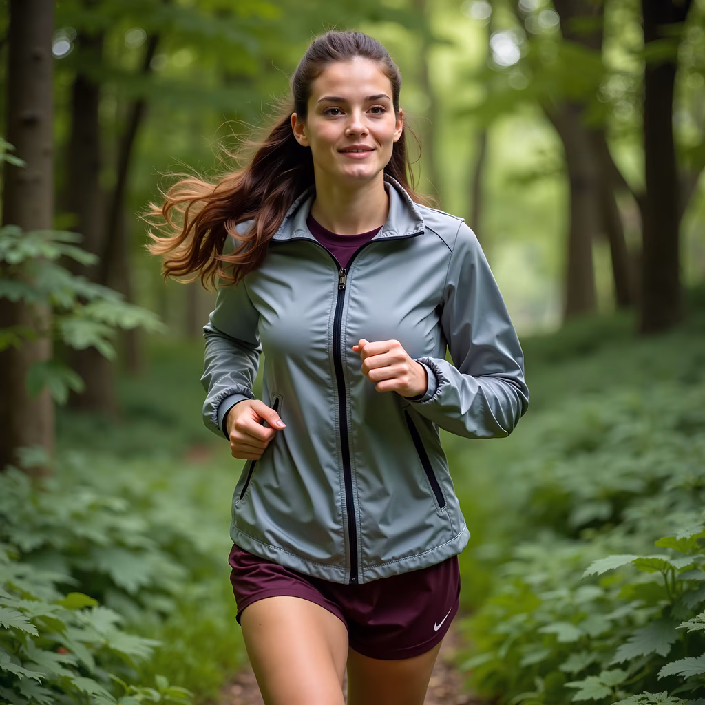Dynamic motion in a serene forest setting.