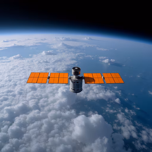 Satellite Over Clouds