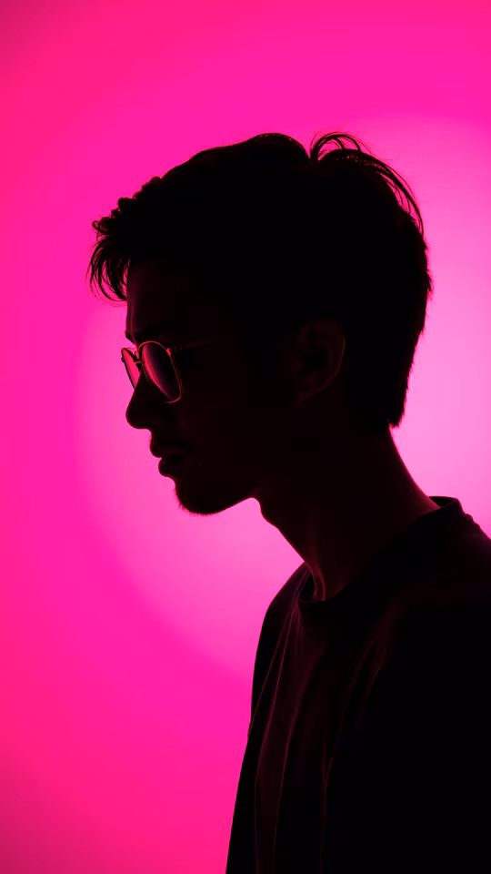 Silhouette Against Pink