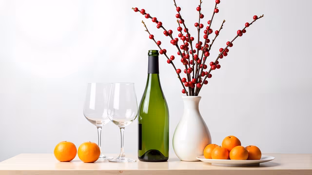 Still Life with Wine and Oranges