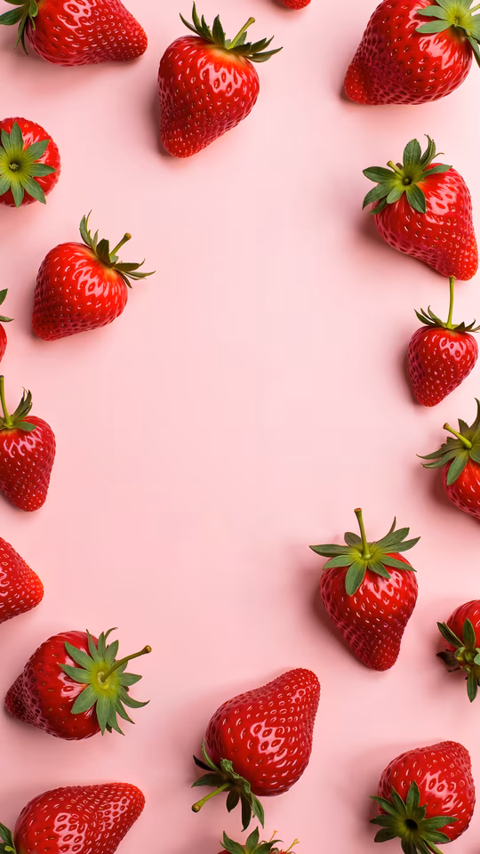 Strawberries on Pink