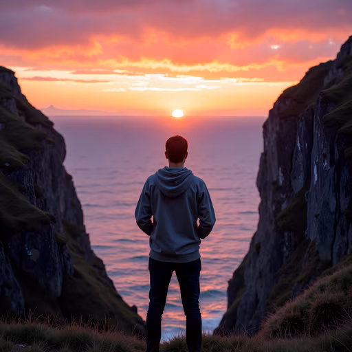 Sunset Cliff Reflection