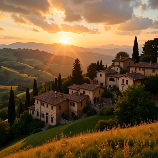 Sunset Over Tuscan Hills