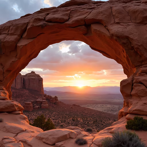 Sunset Through Natural Arch