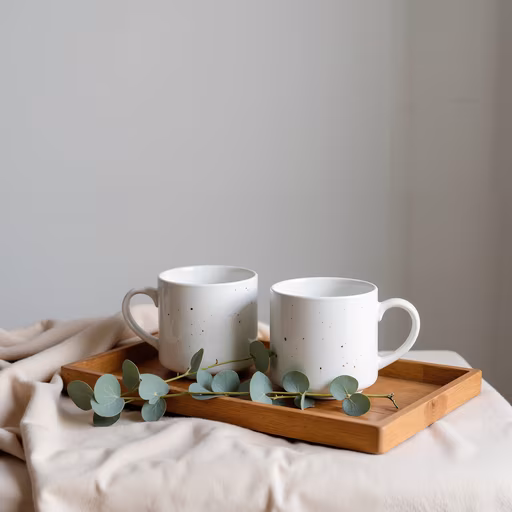 Two Mugs on a Tray