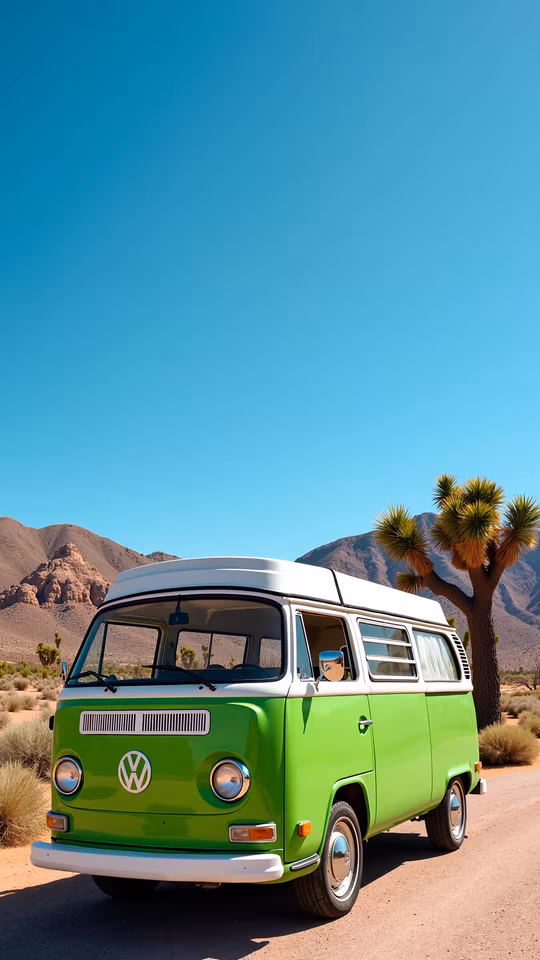 Volkswagen Camper Van in Desert