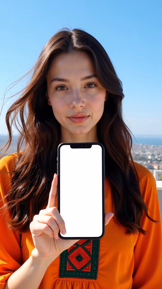 Woman Holding Smartphone