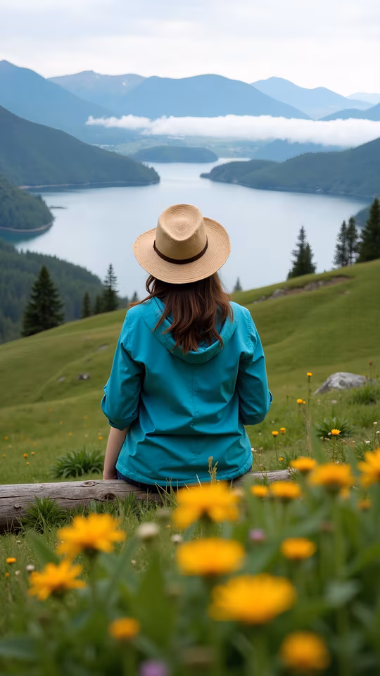 Woman Overlooking Lake