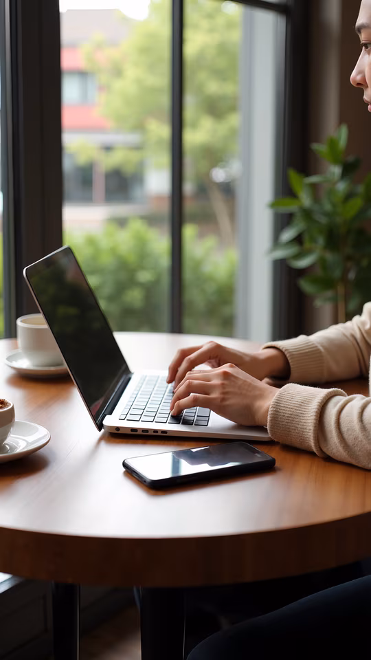 Woman Working on Laptop