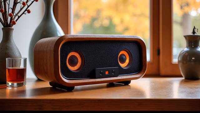 Wooden Speaker with Warm Lighting