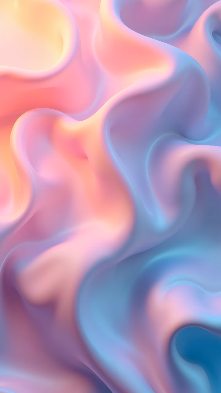 Soft pastel hues and flowing shapes create a serene abstract artwork.