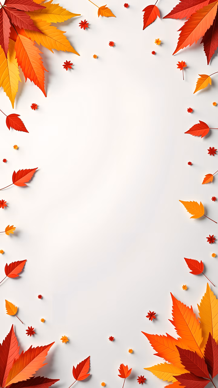 Vibrant autumn leaves on a clean white background, celebrating the season.
