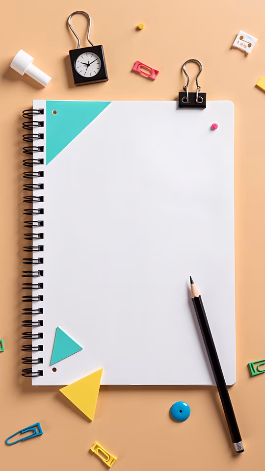 Blank Notebook with Colorful Shapes