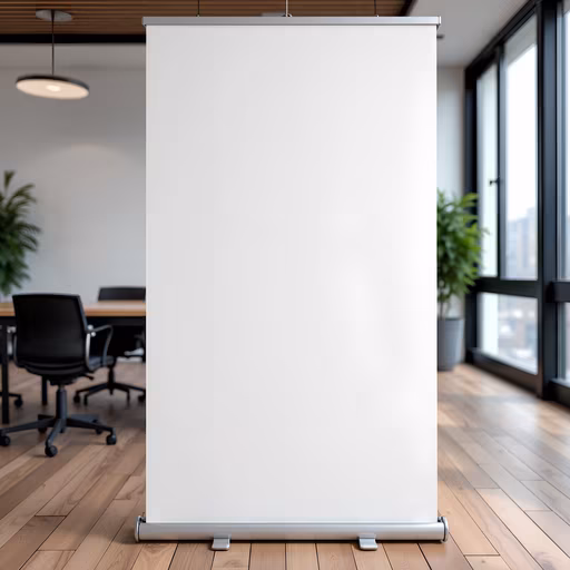 Blank Whiteboard in Modern Office