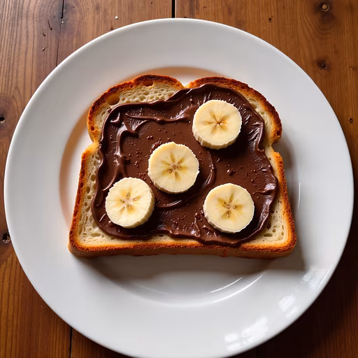 Chocolate Toast with Banana Slices