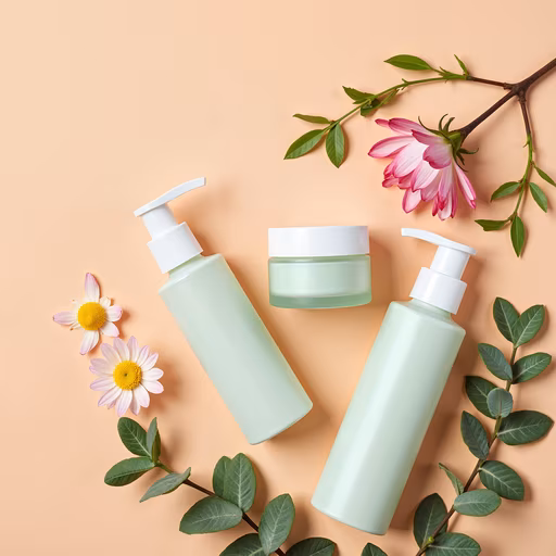Cosmetic Bottles with Flowers