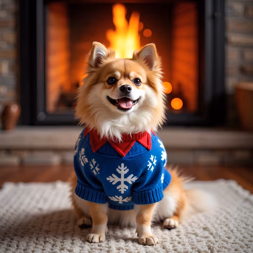 Cozy Christmas Pomeranian