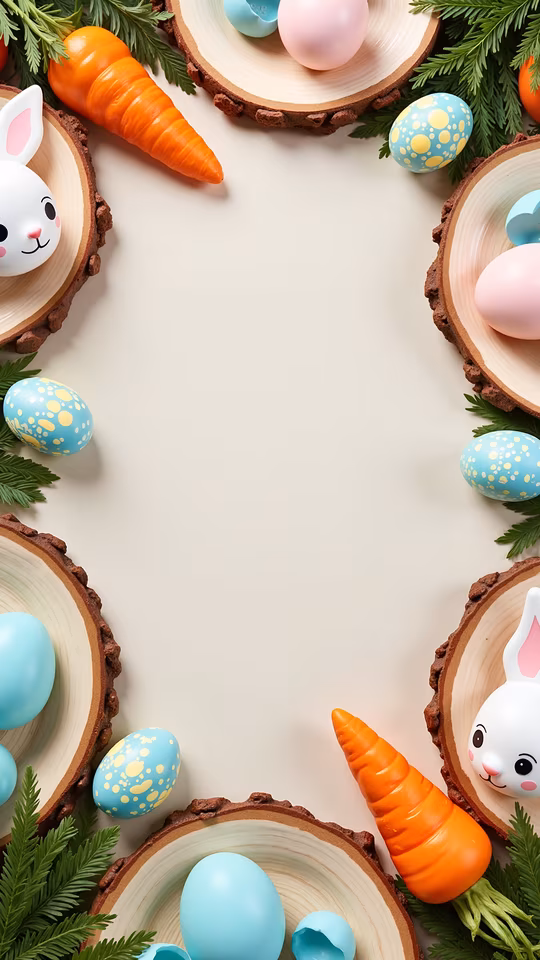 Easter Bunny and Carrots Illustration