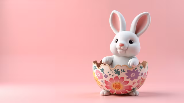 Easter Bunny in a Floral Egg