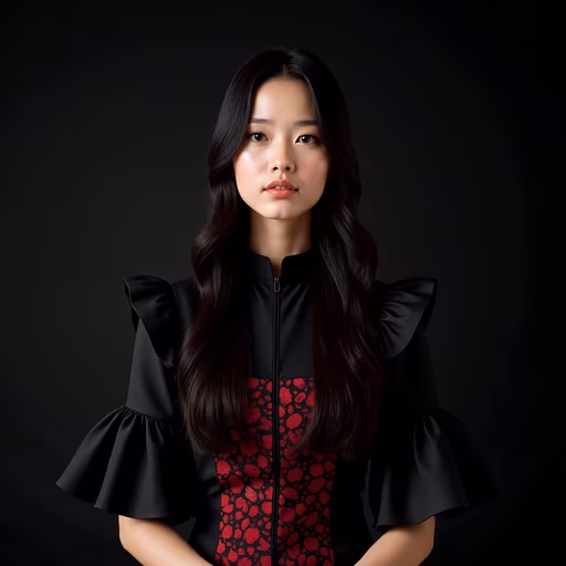 Elegant Black and Red Portrait