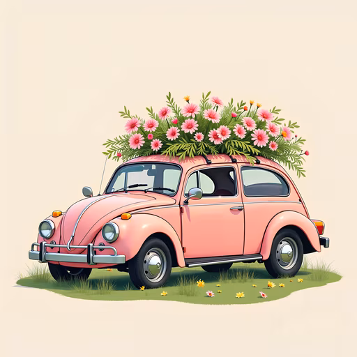 Flower-Packed Pink Beetle