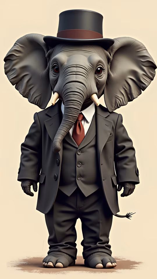 Formal Elephant Illustration
