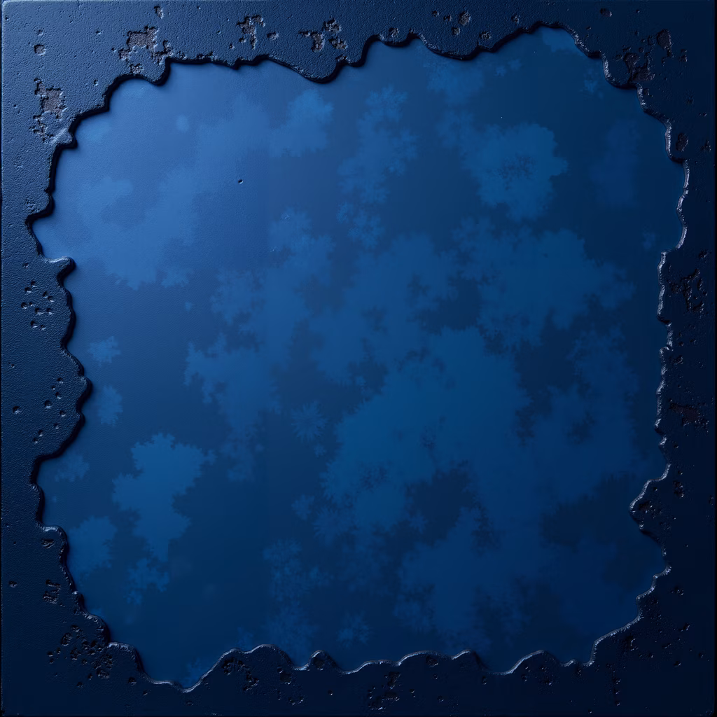 Mesmerizing fractal pattern in shades of blue, evoking mystery and wonder.