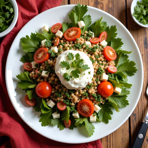 Fresh Salad with Parsley and Tomatoes