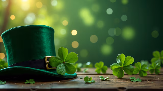 Green Hat with Shamrocks