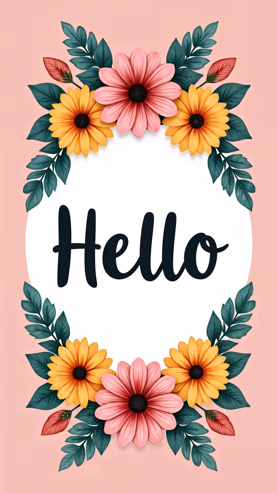 Hello Floral Illustration