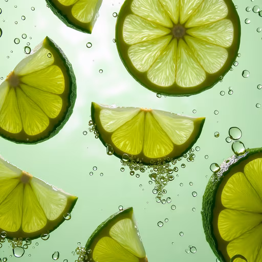 Lime Slices in Fresh Water