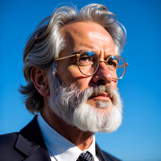 Man with Gray Hair and Glasses