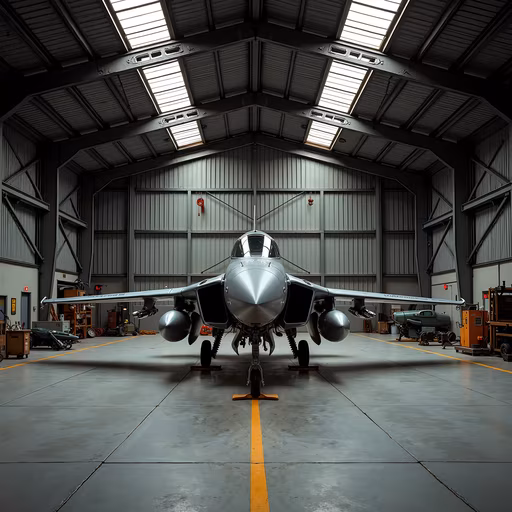 Military Aircraft in Hangar