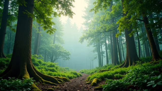 Misty Forest Path