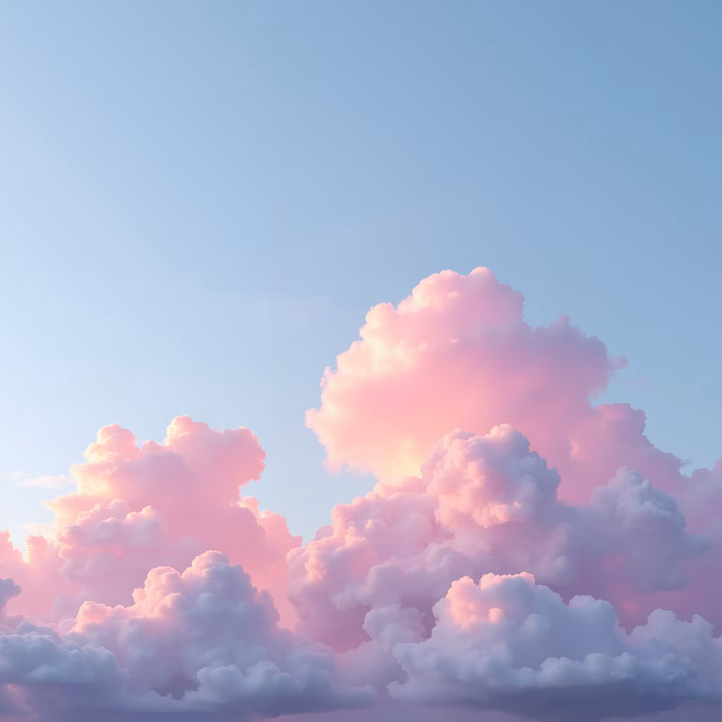 Soft pastel clouds in a tranquil sky.