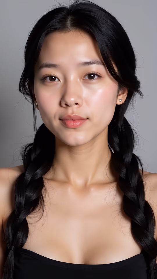 Portrait of a Woman with Braids