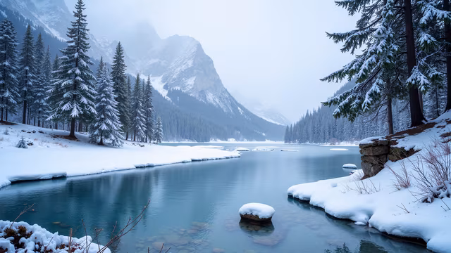 Snowy Mountain Lake