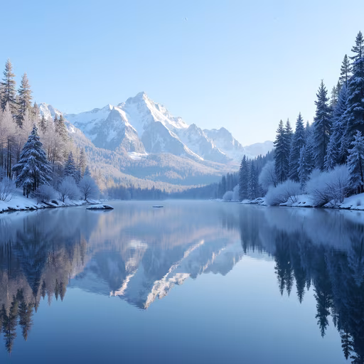 Snowy Mountain Reflection