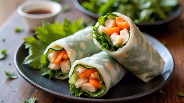 Spring Rolls with Chicken and Vegetables