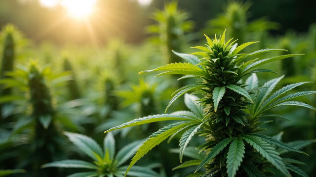 Sunlit Marijuana Plants