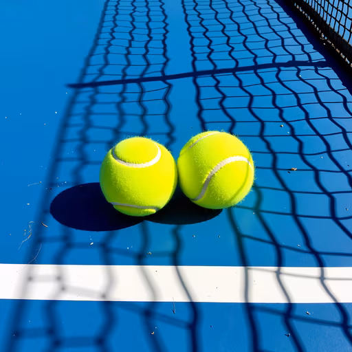 Tennis Balls on Court