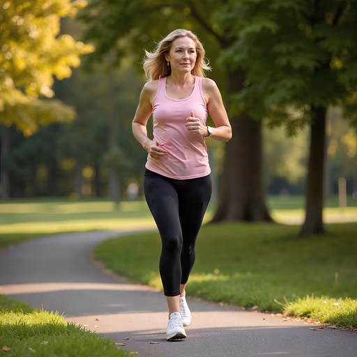 Woman Jogging in a Park