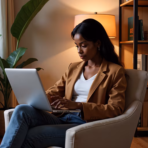 Woman Working on Laptop