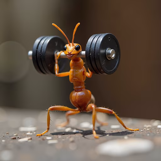 Ant Lifting Weights