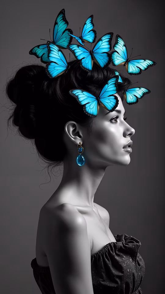Blue Butterflies Illustration