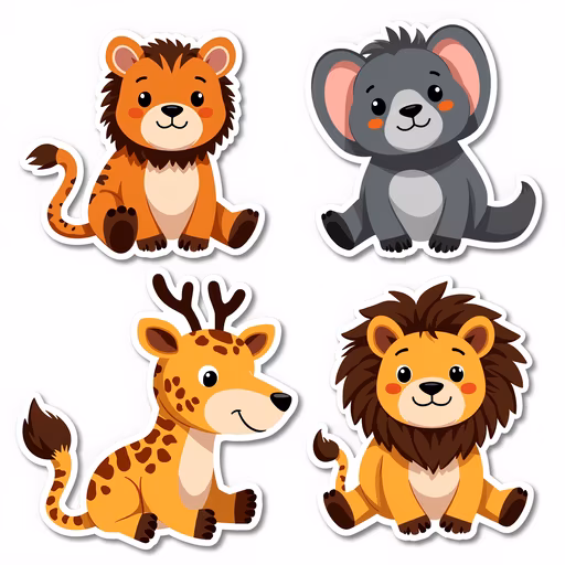 Cartoon Safari Animals