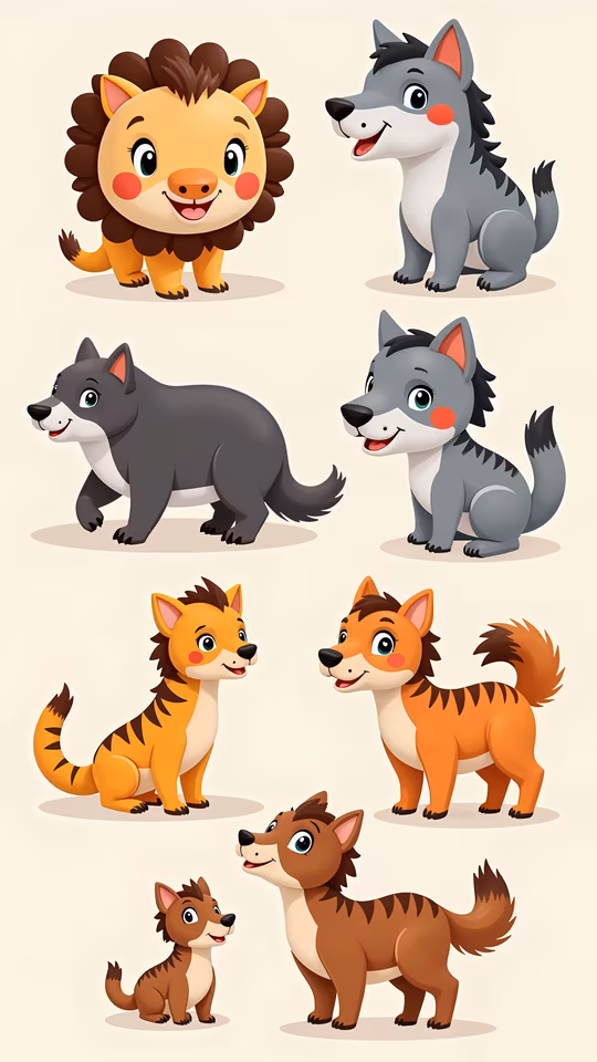 Cartoon Wildlife Characters